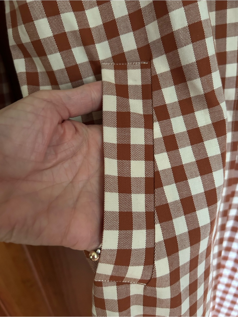 NWT HOUSE OF HARLOW 1960 Trench Coat Gingham Rustic Size Small - Picture 7 of 14